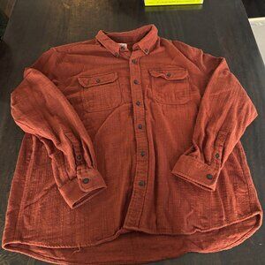 Men's L.L. Bean Field Flannel Shirt, Slightly Fitted Untucked Fit XXL orange